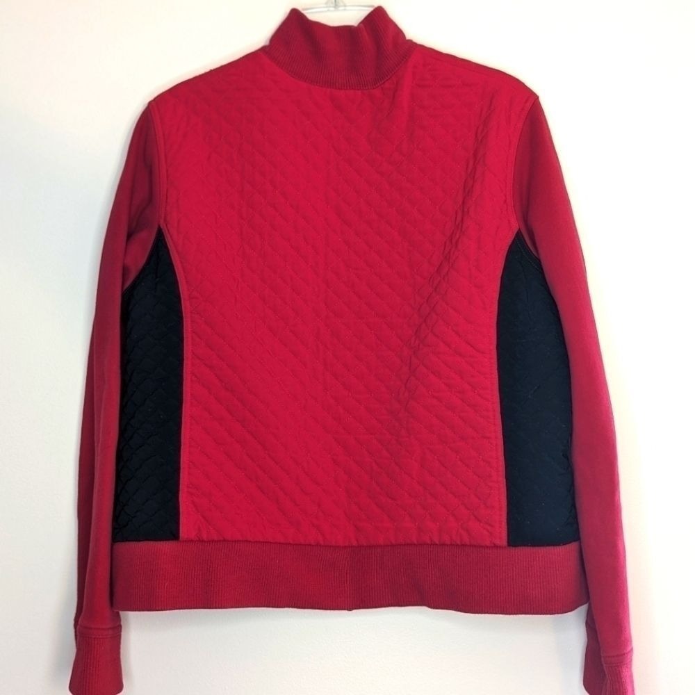 VTG Pacer Karen Scott Women's Zip Jacket Size XL Petite Red Black Pockets - Picture 2 of 11